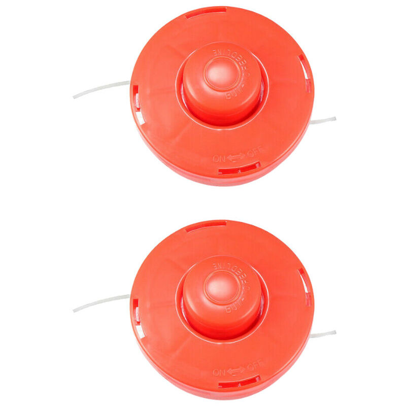 2x Rasentrimmer Doppel-Fadenkopf Motorsense Trimmerkopf M10x1,25mm links für Demon RQ415, RQ430, RQ480, RQ500 Dolmar MS25, MS30, MS400 Victus BC32,