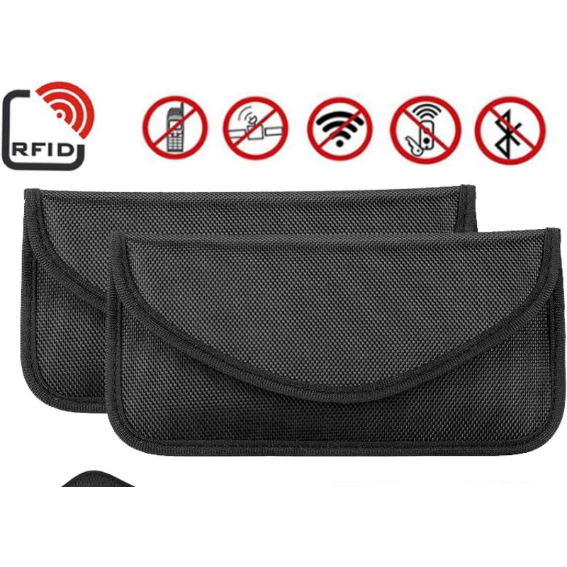 x RFID-Signaltasche Kostenlose Faraday-RFID-Anti-Diebstahl-Tasche für Autoschlüssel, blockierende Tasche, Faraday-RFID-Schlüsselanhänger-Tasche –