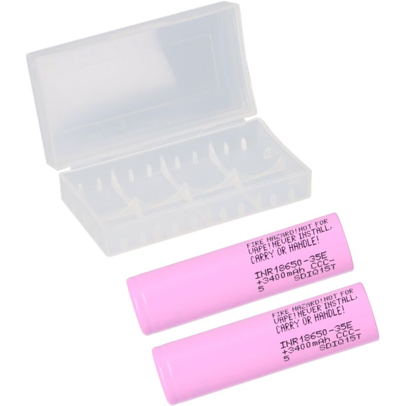 Samsung - 2x INR18650-35E 3,7V 3500mAh inkl. Akku-Schutzbox 18650