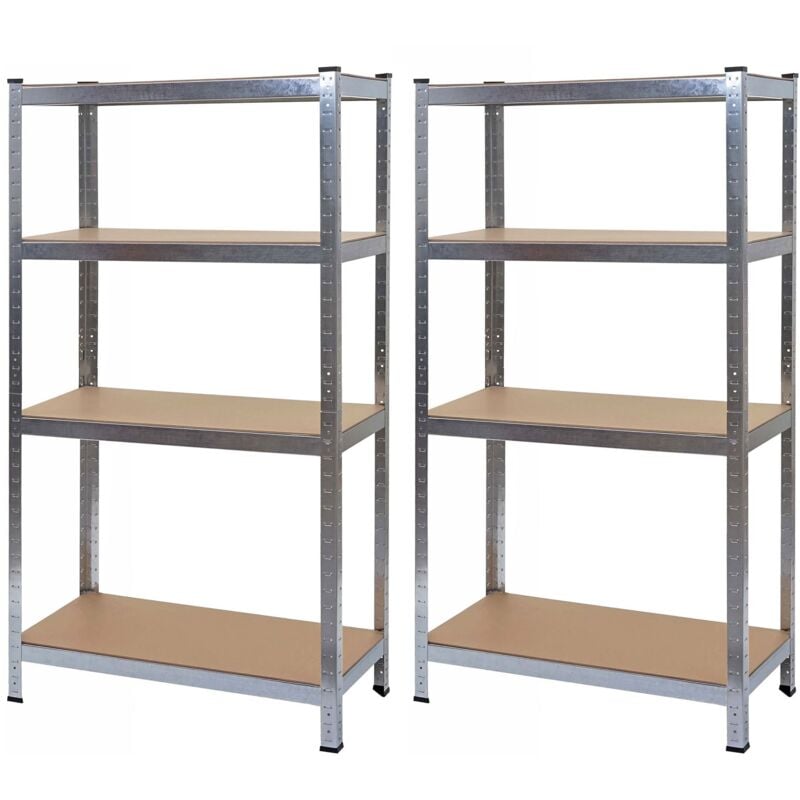 2er-Set Schwerlastregal HHG 094, Werkstattregal Steckregal, 160x80x40cm, Traglast jeweils 320kg mvg verzinkt