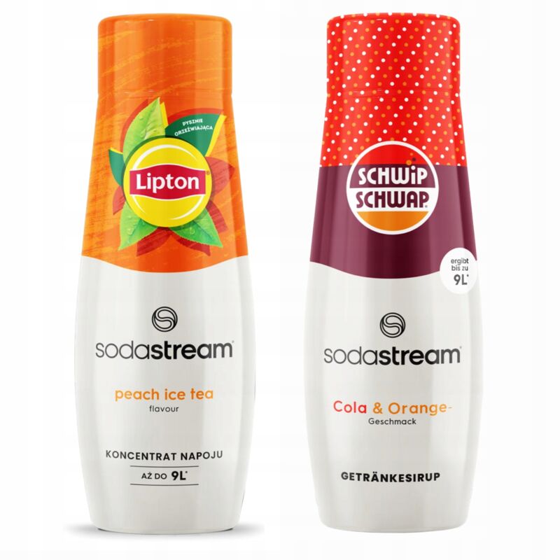 2x Sodastream Lipton Ice Tea Peach + Shwip Shwap Cola Orangensirup