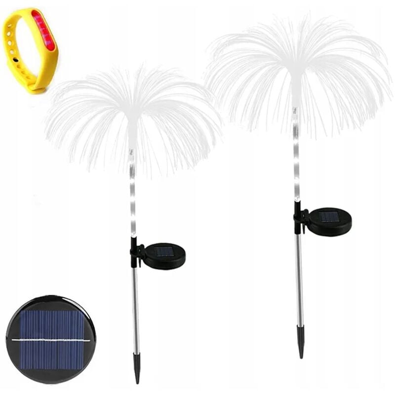 2x SOLARLAMPE JEDDUS FIBER OPTIC 55CM Feuerwerk