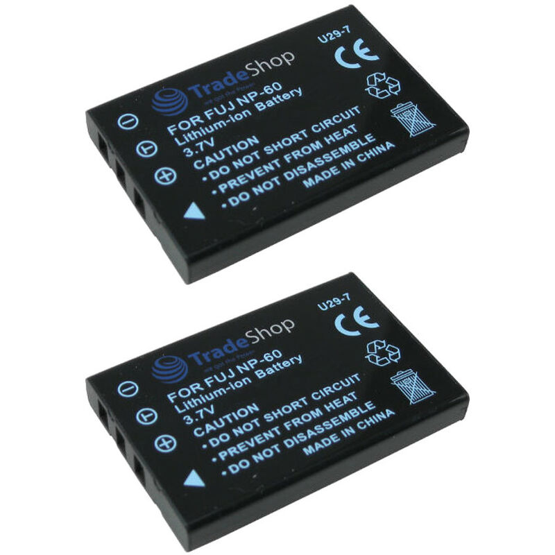 2x Trade-shop Kamera Li-Ion Akku 1400mAh für Jaytech hd Camcorder Shot HD12 DXC11 DC589 i430 i8280 i3340 DVH24 DC7000 HD-12 DXC-11 DC-589 i-430