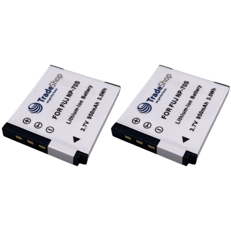 Trade-shop - 2x Li-Ion Akku 3,7V / 950mAh kompatibel mit Fujifilm Instax Mini 99 Sofortbildkamera ersetzt NP-70S