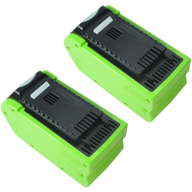 2x Trade-shop Li-Ion Akku 40V / 5000mAh für Greenworks Cramer PowerWorks Allett Kettensäge Rasentrimmer Rasenmäher Gebläse Heckenschere Hochentaster