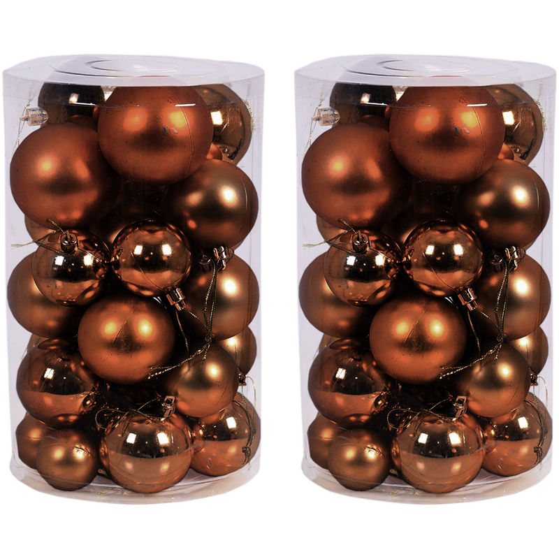 2x30tlg. Weihnachtskugeln braun ø 4/5/6/7cm-MYW99830-Braun-2er