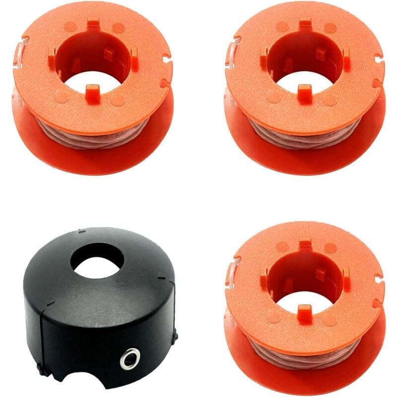 3 Ersatz-Fadenspulen für Bosch ART 23/26/30 Combitrim 23/26 Easytrim Trimmer, für Bosch Einzelfadenspule F016800175, mit 1 für Bosch Spulenabdeckung