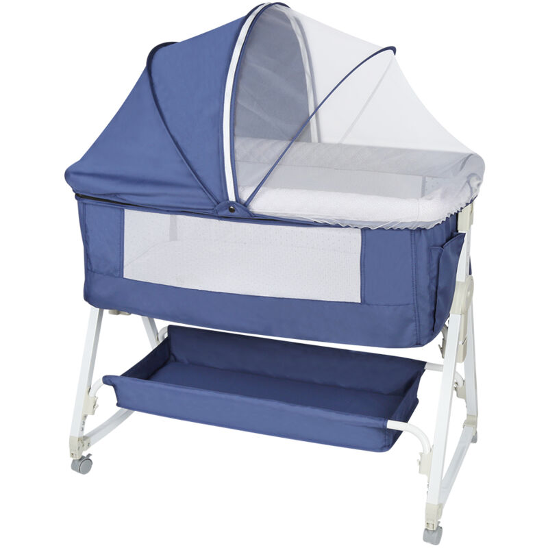 Haloyo - 3-in-1-Babybett – Babybett 0–36 Monate – Marineblau