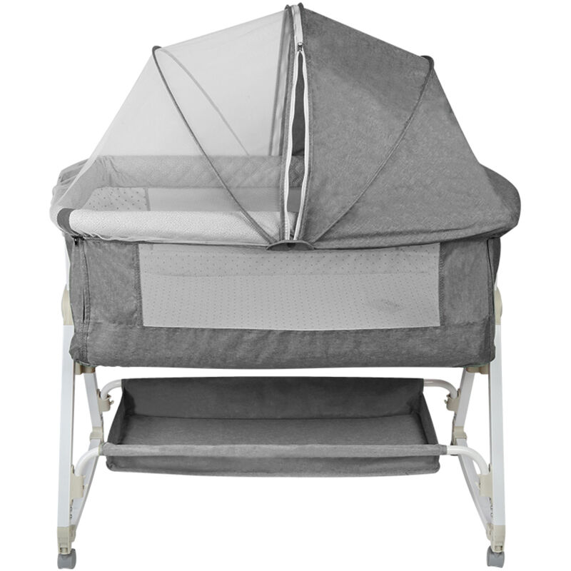 Haloyo - 3-in-1-Babybett – Babybett für 0–36 Monate – Grau