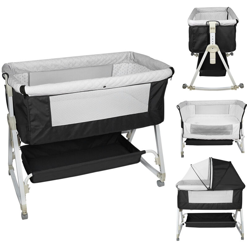 3-in-1-Babybett – Babybett für 0–36 Monate – Schwarz