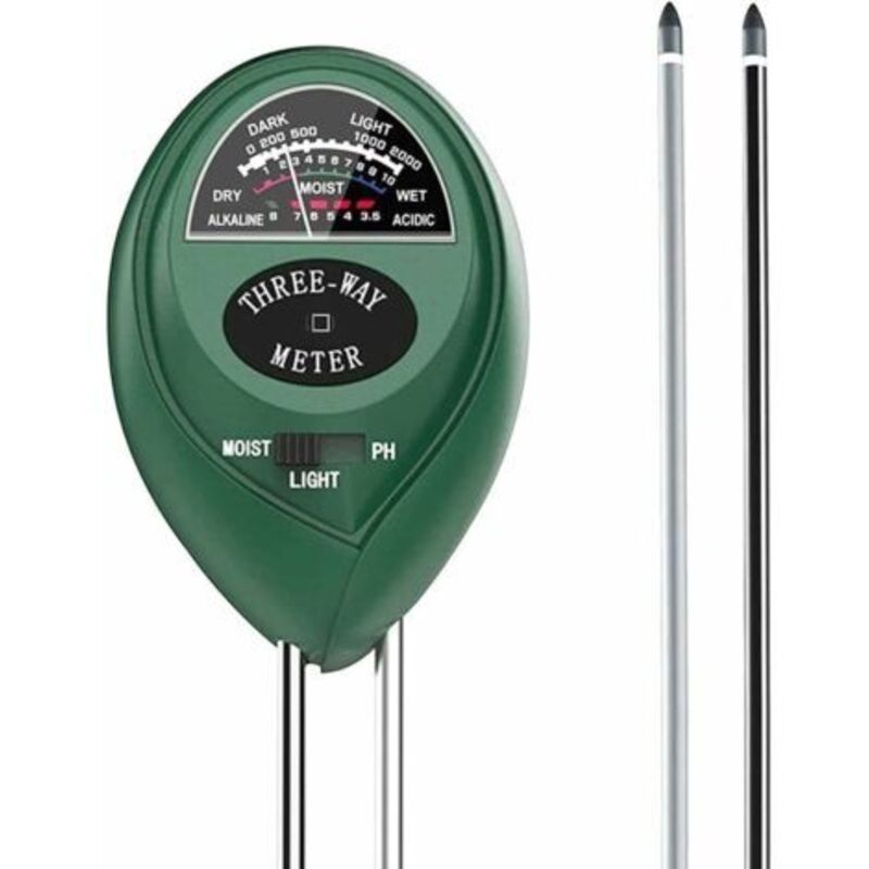 3-in-1-Bodentester, pH-Tester für den Boden, Feuchtigkeitsmesser für den Boden, Lichtintensitätstester für den Boden, 3-in-1-Bodentester für Garten