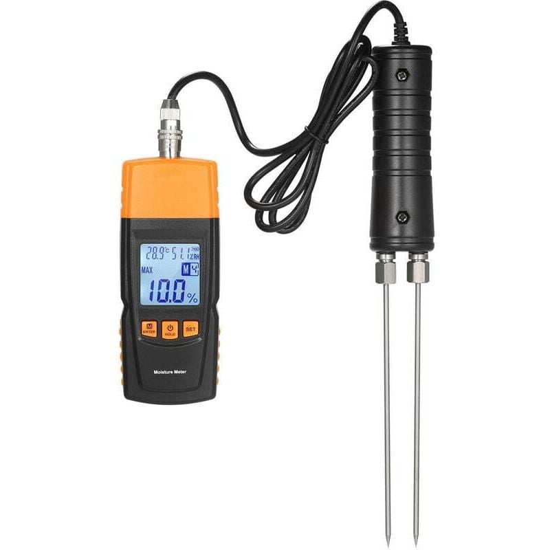 3-in-1-Digital-Feuchtigkeitsmesser für Brennholz, Wassergehalt-Analysator für Brennholz, Umgebungstemperatur + Luftfeuchtigkeit +