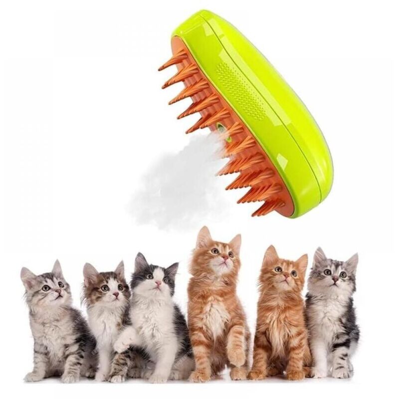 3-in-1 Katzen-Dampfbürste, 3-in-1 Sprühmassagekamm für Katzen, Katzen-Dampfbürste, Katzen-Dampfbürste, Dampfbürste für Katzen, für Massage, Entwirren