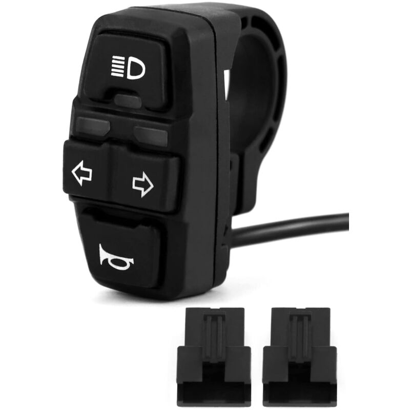 3-in-1-Motorradlenkerschalter – Scheinwerfer, Blinker, Hupe, Montage an 22-mm-Lenkern (7/8 Zoll) für Motorräder, E-Bikes und Elektroroller