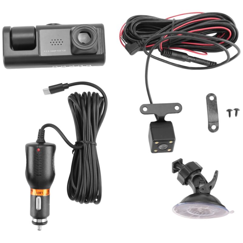 3 Kameraobjektiv Auto-DVR 3-Kanal-Dashcam HD 1080P Vorne und Hinten Innen-Dashcam Videorecorder Nachtsicht