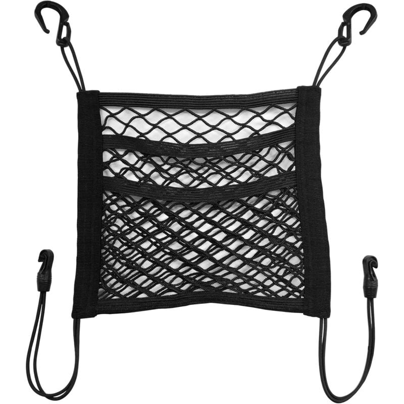 Tonchean - 3-lagiger Autositz-Netz-Organizer, 30 x 27 cm, Netztasche für Vordersitze, Autositz-Rücken-Organizer, Netzteiler für Auto, suv