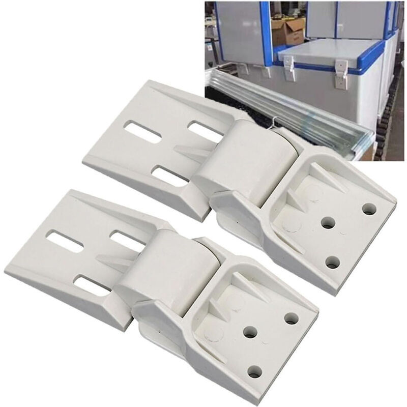 KZQ - 3 Löcher) 2 Stück Universal-Gefriertruhenscharnier für kleine Gefriertruhe, universelles klappbares Gegengewichtsscharnier für Gefriertruhe,