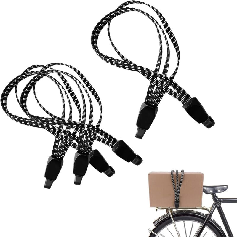 3 robuste, flache Gummiseile mit Haken, für Rucksäcke, Motorradhelme und Fahrradgepäck – 65 cm