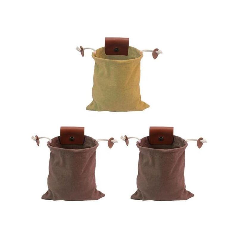 Aougo - 3 Set pu Futtersuche Tasche Tragbare Mini Kordelzug Tasche Tasche Camping Jagd Geschenke für Taille Gürtel Hosen