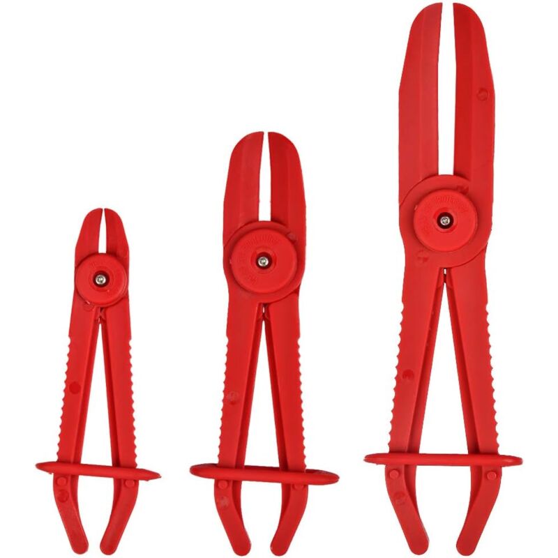 3 Stück flexible Schlauchklemmen, Schlauchzange, Nylon-Anziehwerkzeug für Kraftstoffleitungen, Bremsen, Heizungen, Heizkörper (25 cm + 18,5 cm + 15,5