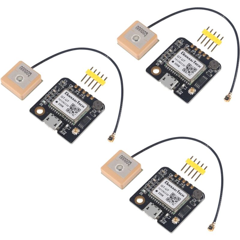 3 Stück GT-U7 GPS-Satellitennavigationsmodul, GPS-Empfänger, kompatibel mit NEO-6M 51 MCU STM32, hochpräzise, energiesparende Positionierung für