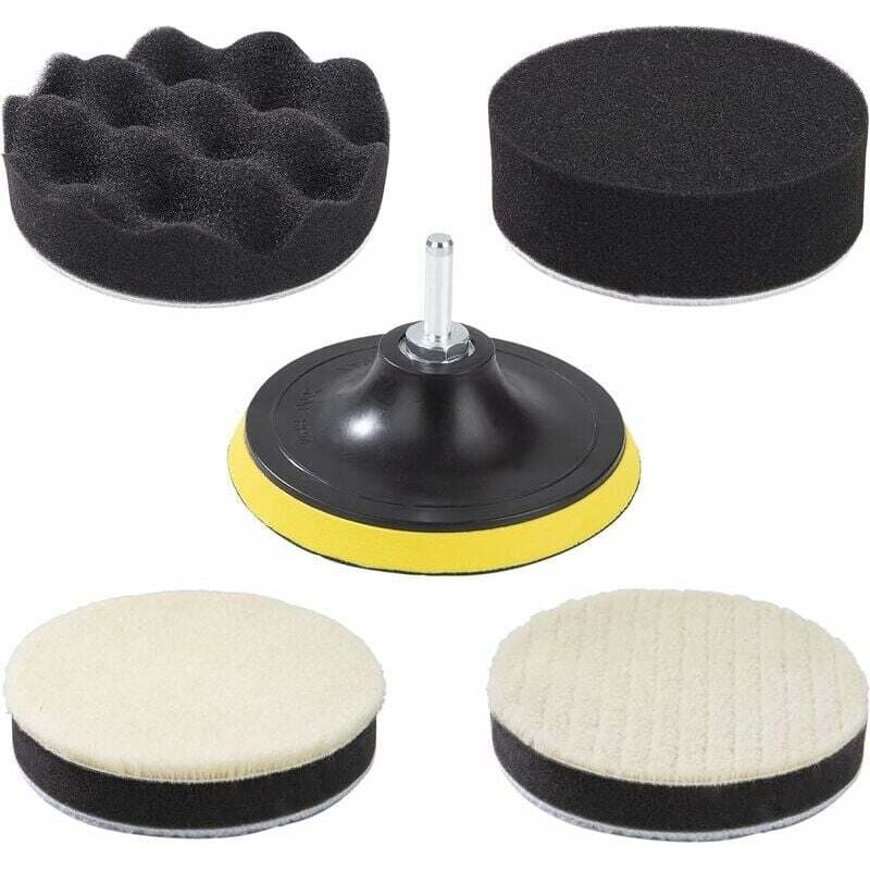 Polierschwamm-Set zum Polieren und Polieren von Autos, Polierpads mit Bohradapter, 125 mm/5 Zoll, Polierscheibe, Polierpads für Autos, Polierer und