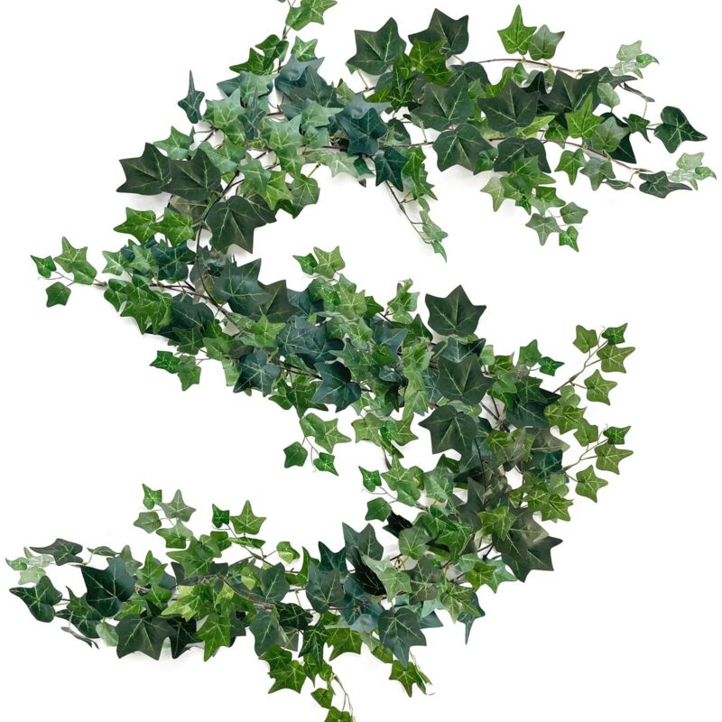 3 Stück künstliche Efeugirlande, gefälschter Efeu, künstliches Laub, künstliche Kletterpflanzen, für drinnen und draußen, Ranke, künstliche