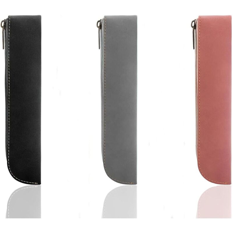 3 Stück Pu Federmäppchen Stiftetasche Kleine Tragbar Leder Federmäppchen Kosmetik-Organizer-Tasche Schöne Schreibwarentasche Reißverschlusstasche Für