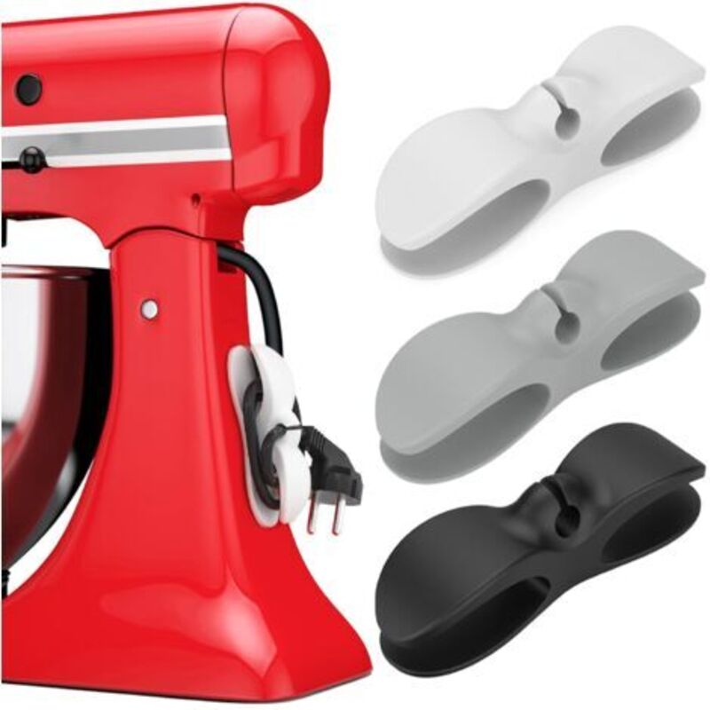3 Stück Silikon Kabelaufwickler Organizer - Klebender Organizer für Kleine Küchengeräte Halter Organizer für Elektrokabel Mixer Kaffeemaschine