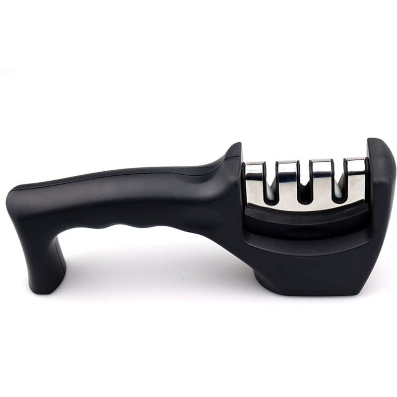 Odipie - 3-stufiger Schärfer – für Küchenmesser – professionelles Ergebnis/ergonomisches Design – Keramikstein/Wolframkarbid/Diamant –