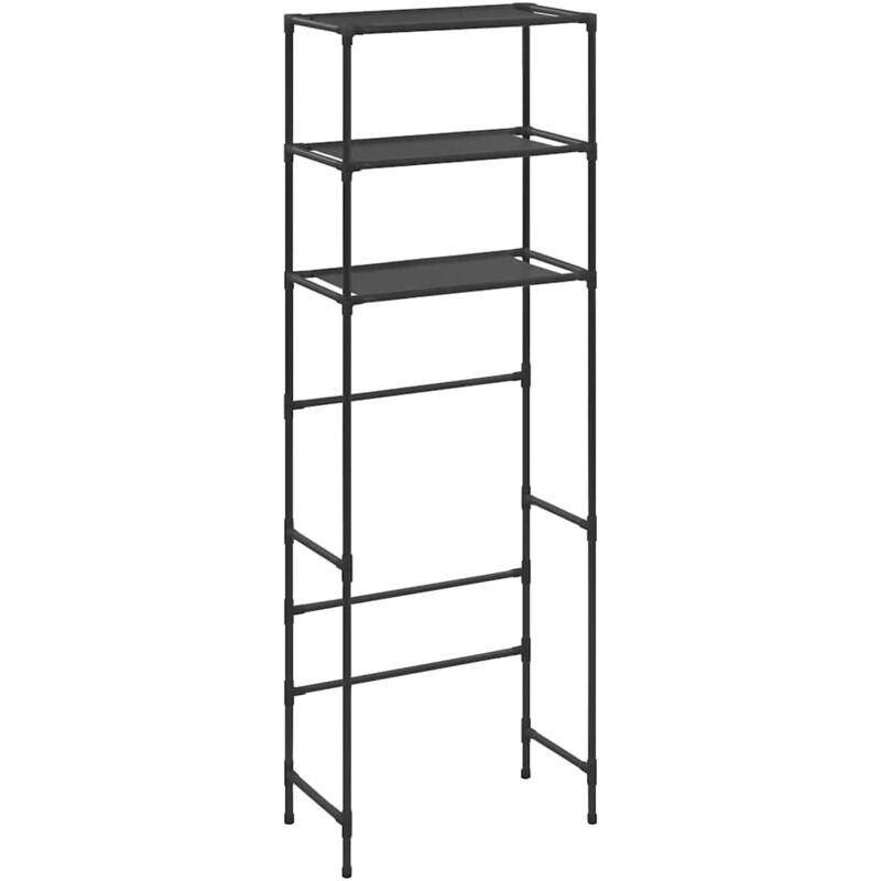 Toilettenregal 3 Ablagen Schwarz 53x28x169 cm Vidaxl