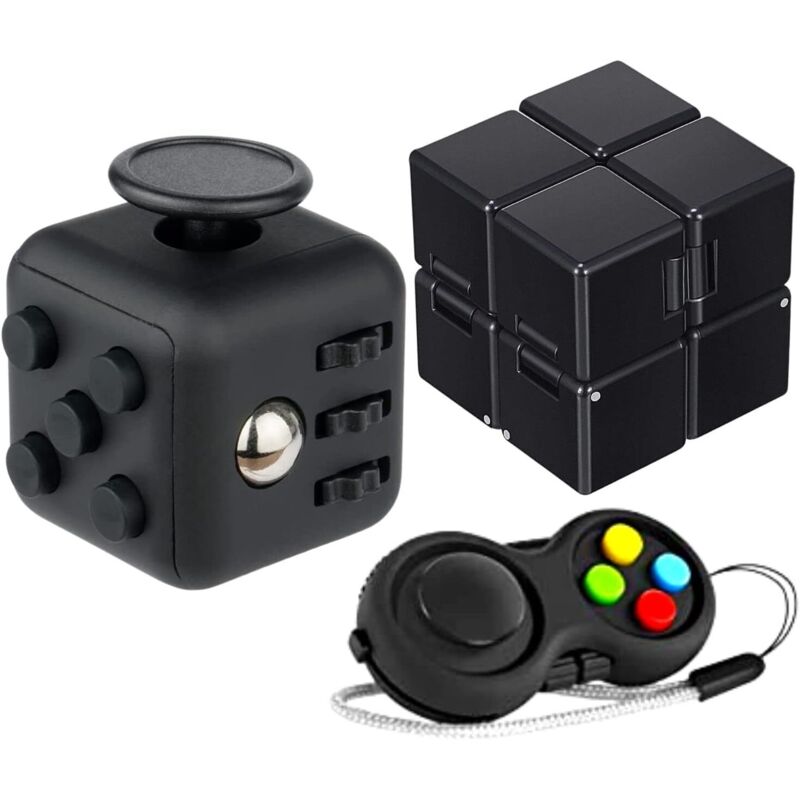3-teiliger Fidget-Spielzeugwürfel, Anti-Stress-Unendlichkeitswürfel-Spielzeug, Fidget-Pad, Stressreduzierer-Controller zur Reduzierung von Stress bei
