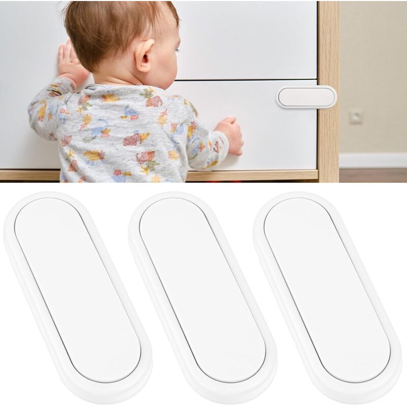 3-teiliger Türstopper für Babys, Kindersicherung für Schränke und Schubladen, Türstopper für Schränke, Fenster, Kühlschränke und Schubladen, starker
