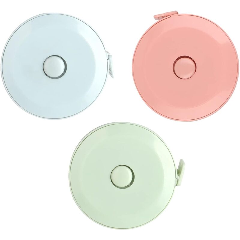 Linghhang - 3-teiliges 1,5 m langes Maßband, doppelseitiges einziehbares Maßband, flexibel für Diät-Nähschneider