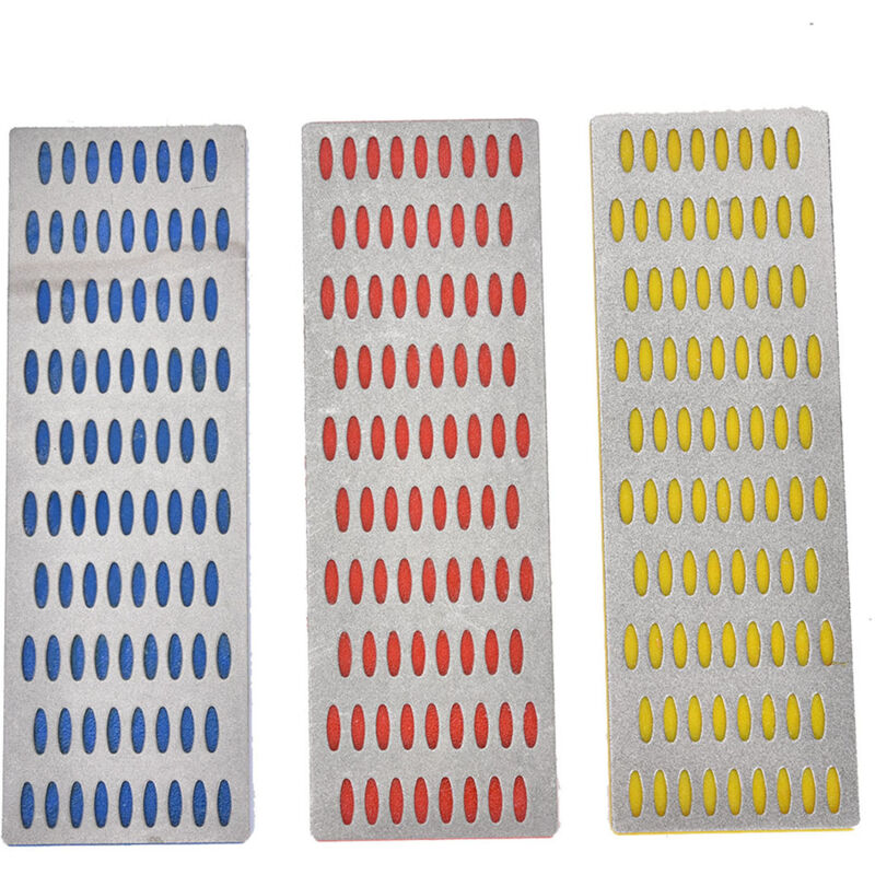 3-teiliges Diamant-Schärfset, Schärfwerkzeug, grobe, mittlere und feine Schleifsteine für Küchenmesser und Hartmetalle