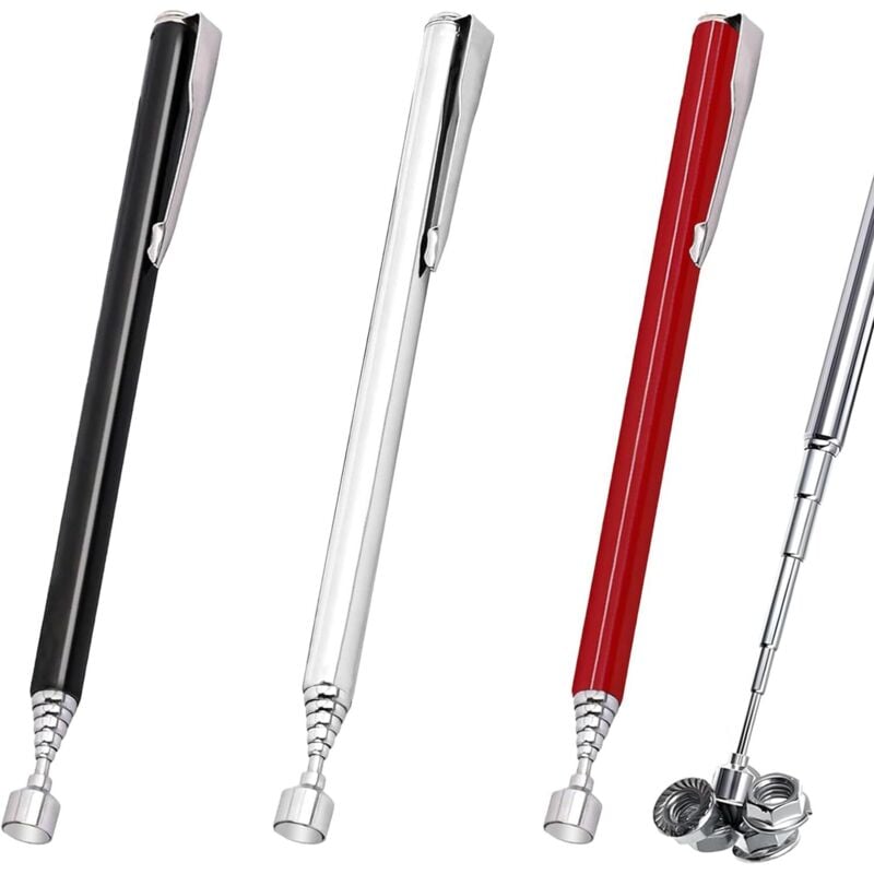 3-teiliges magnetisches Teleskop-Werkzeugset, magnetisches Teleskop-Hebewerkzeug, magnetischer Aufnahmestift für Bolzen, Muttern, Schrauben,