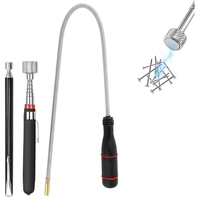 3-teiliges Teleskop-Magnetset, tragbarer Teleskop-Magnetgreifer, flexibles magnetisches Bergungswerkzeug, 3 Größen, Magnetgreifer zum Aufheben von