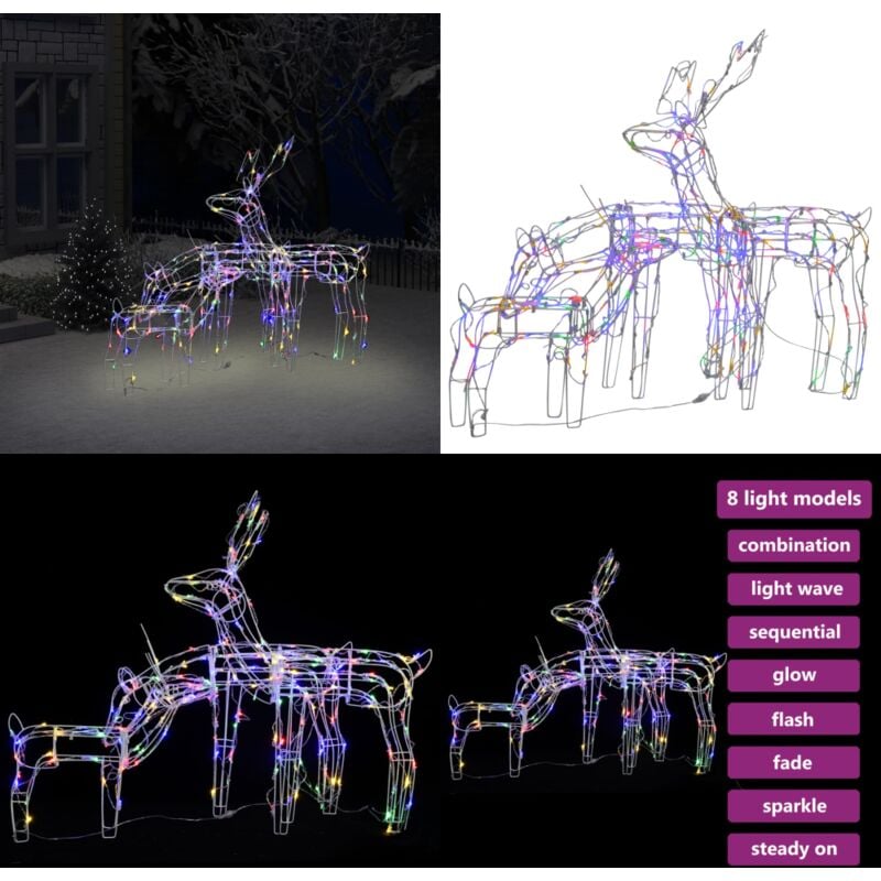 3-tlg. LED-Rentiere Set Weihnachtsdeko 229 LEDs - Weihnachtsdekoration - LED Beleuchtung - Outdoor Deko - Winter Deko - Christbaumschmuck - Home &
