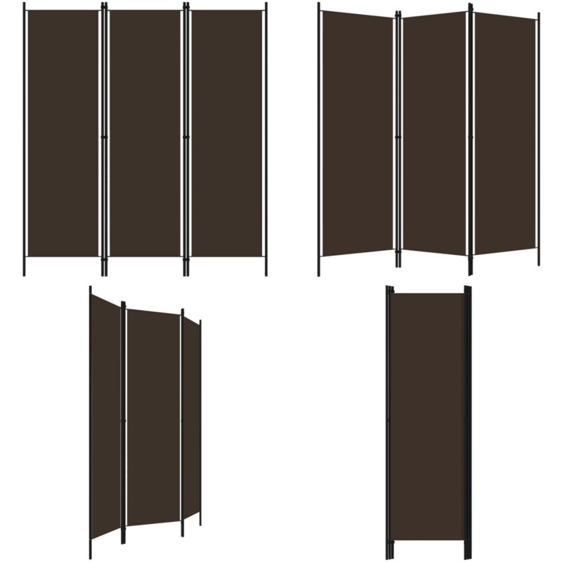 3-tlg. Raumteiler Braun 150x180 cm - Raumteiler - Zimmerabtrennung - Sichtschutz - Dekorationsartikel - Textilvorhang - Home & Living