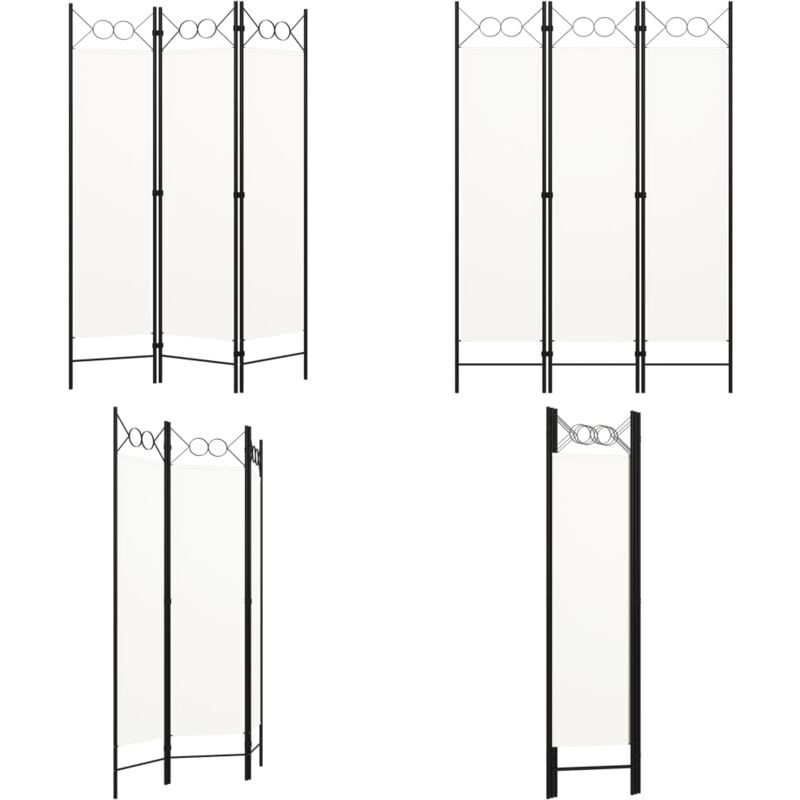 3-tlg. Raumteiler Weiß 120×180 cm - Raumteiler - Dekorationsartikel - Wohnzimmerdeko - Trennwandsystem - Privacy Screen - Home & Living