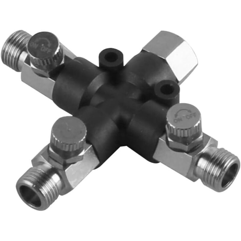 3-Wege-Airbrush-Schlauch-Bypass-Anschluss für Airbrush-Systeme 1/8' 3-Wege-Airbrush-Schlauchverteileradapter für Anschlusswerkzeuge