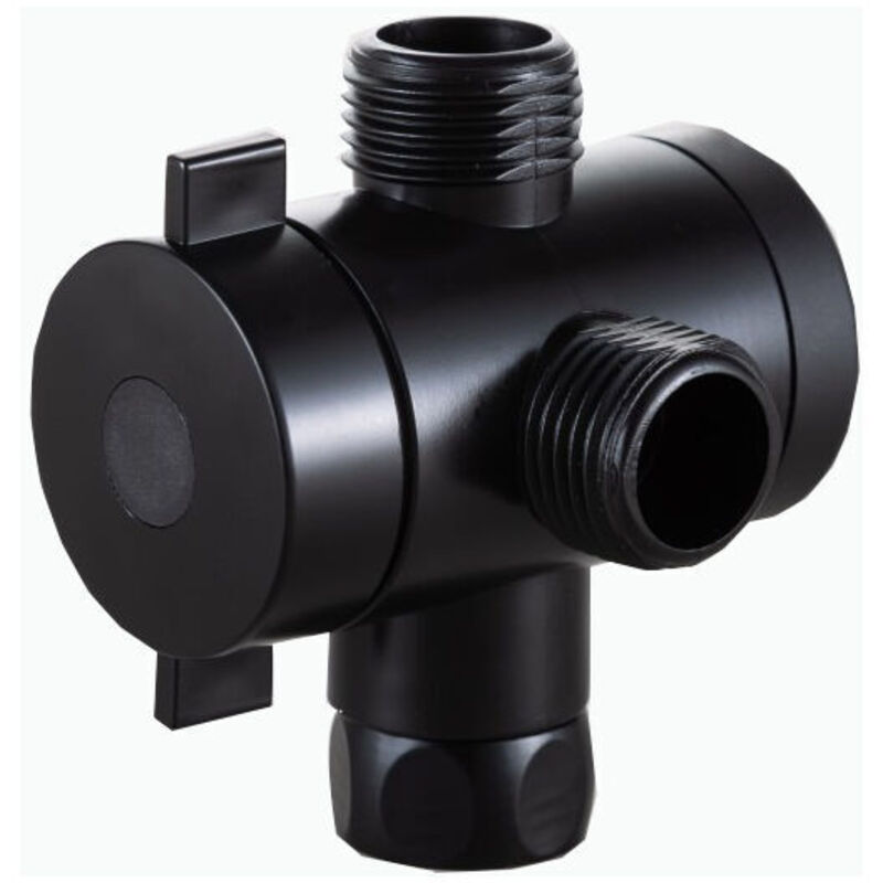 Odipie - 3-Wege-Duschumsteller, verstellbarer Duschkopf, T-Adapter, Badezimmer-Wasserhahn-Umsteller, Anschluss, Badezimmer-Zubehör (schwarz)