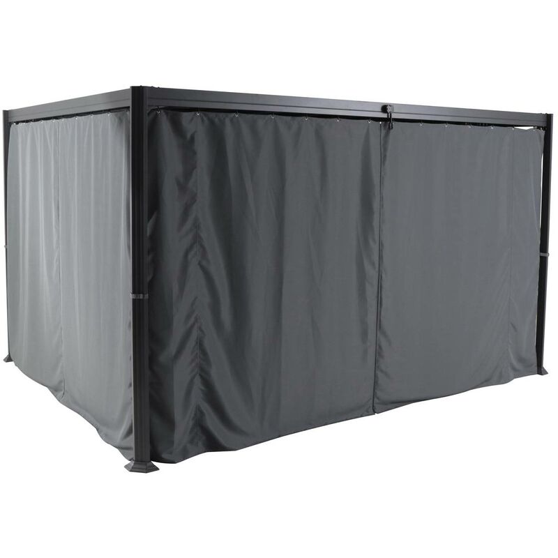 Hesperide - Gartenlauben-Vorhänge Belize Schiefergrau - Für Belize 3,6 x 3 m (4 Vorhänge) - Hespéride