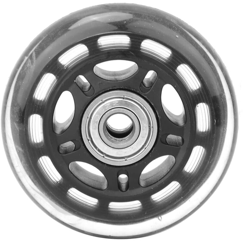 3-Zoll-Lenkrolle mit 608ZZ-Lager, 76 x 24 x 8 mm, geräuscharm, schwarz, transparent, PU-Rad, Ersatz für Gepäckwagen, Skates, Werkbänke, Möbel