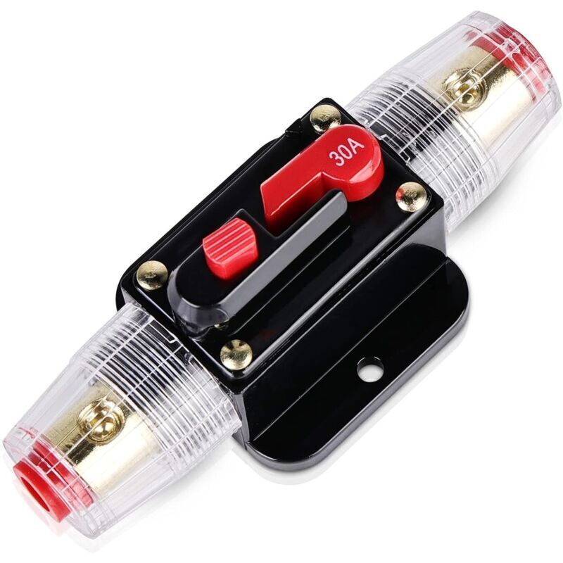30-A-Kfz-Sicherungsautomat, Kfz-Schutzschalter für 12–24 V Gleichstrom, Kfz-Sicherungsautomat mit manuellem Sicherungsrückstellschalter für Auto,