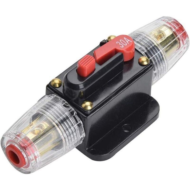 30-A-Leistungsschalter, 12-24-V-DC-Inline-Sicherungshalter, manueller Rückstellschalter, Auto-Audio-Sicherung, Inline-Sicherungsblock zum Schutz des