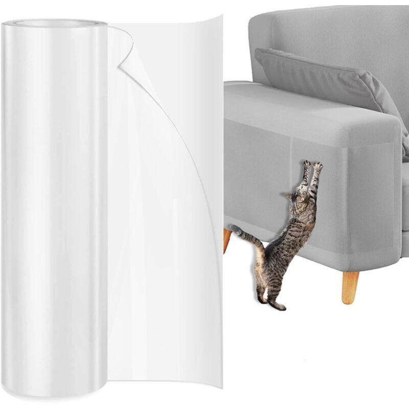 30 cm x 270 cm Kratzfester Sofaschutz für Katzen - Kratzfester Sofaschutz für Katzen, transparenter Aufkleber für Möbel, Türen, Wände, Sofas und
