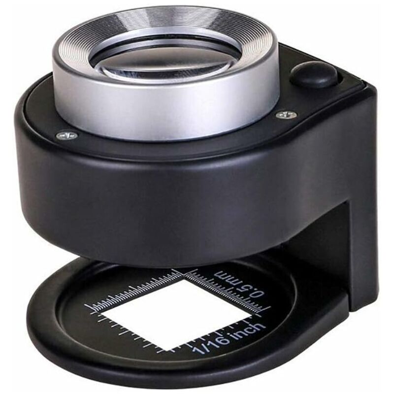 30-fache beleuchtete Lupe, 6 Lichter, Desktop-Metalllupe, tragbare Klappwaage, Schlaufe für Textilien, optische Schmuckwerkzeuge, Münzen,