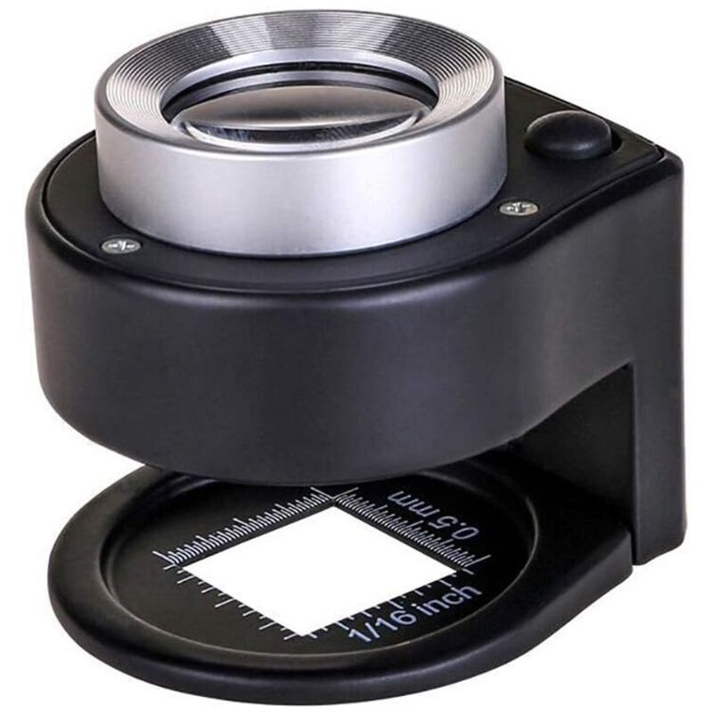 30-fache beleuchtete Lupe, 6 Lichter, tragbare Desktop-Lupe aus Metall, Klappwaage, Schlaufe für Textilien, optische Schmuckwerkzeuge, Münzen,