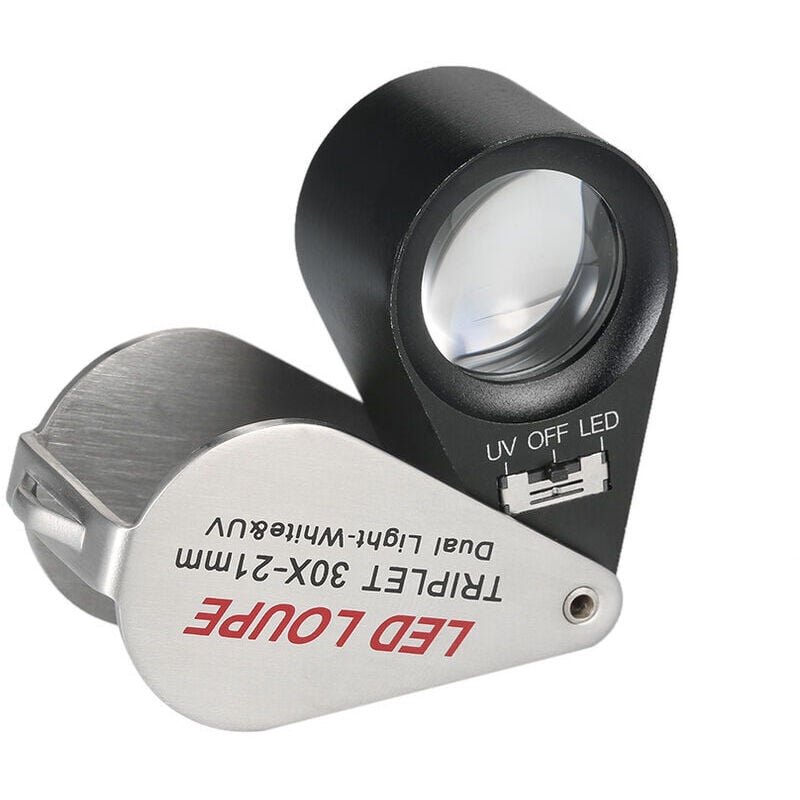 30-fache Vergrößerung, hochauflösende Darstellung antiker Kalligrafie und Malerei auf Münzen zur Schmuckidentifizierung mit LED-Licht und